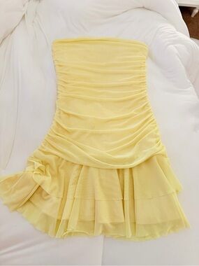Yellow mini dress